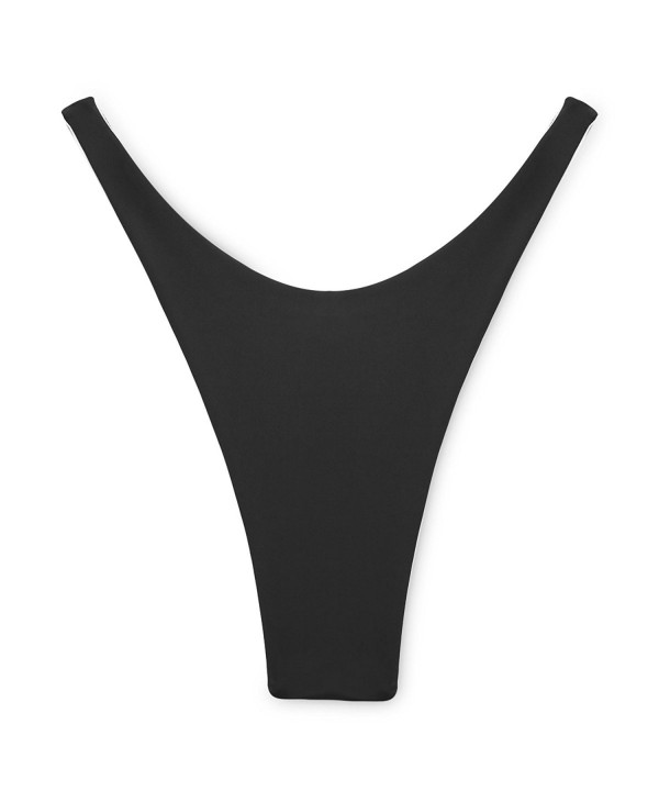 Classic Black Brazilian Bikini Bottom Thong Cheeky V Style For Women