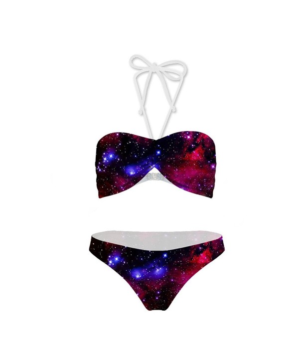 Sexy Women Swimsuit Space Galaxy Print Two Piece Bikini Plus Size