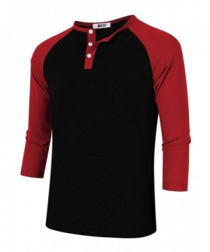 Men S Casual Slim Fit Raglan Baseball Sleeve Button Henley T