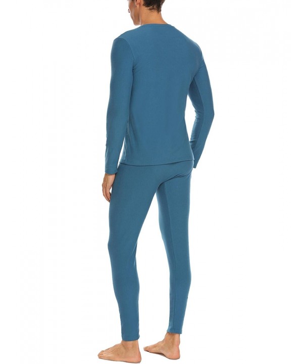 Men O-Neck Long Sleeve Solid 2 Piece Cotton Thermal Underwear Set S-XXL ...
