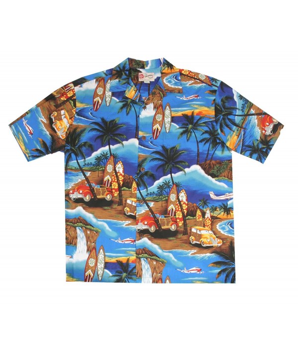 Hilo Hattie Waikiki Woody Blue Aloha Shirt - C9184AROCUC