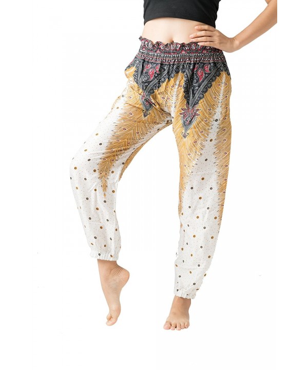 Harem Pants Plus Size Hippie Clothes - S M L XL - Women Boho Clothing  Petite - White Peacock - CP1856C4962