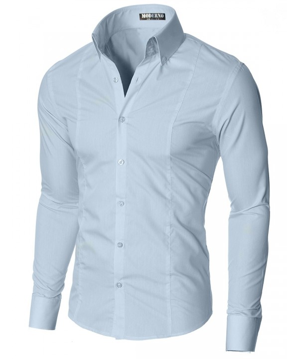 Slim Fit Dress Shirts for Men Long Sleeve Button Down Collar (MSSF501 ...