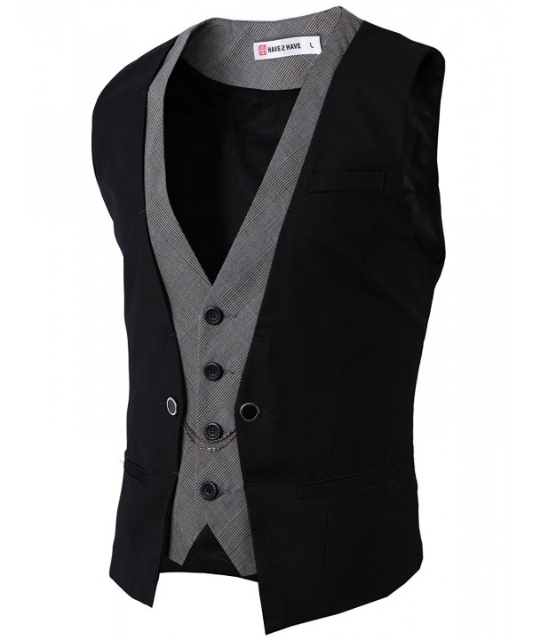 Mens Formal Slim Fit Premium Business Dress Suit Button Down Vests ...