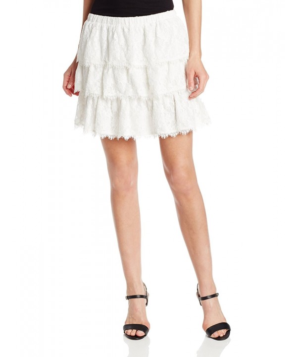 Women's Justina Tiered Flared Skirt - Off White - CL11K77NO6Z