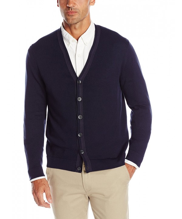 Men's Long Sleeve Lightweight Buttondown Cardigan Sweater - Navy ...
