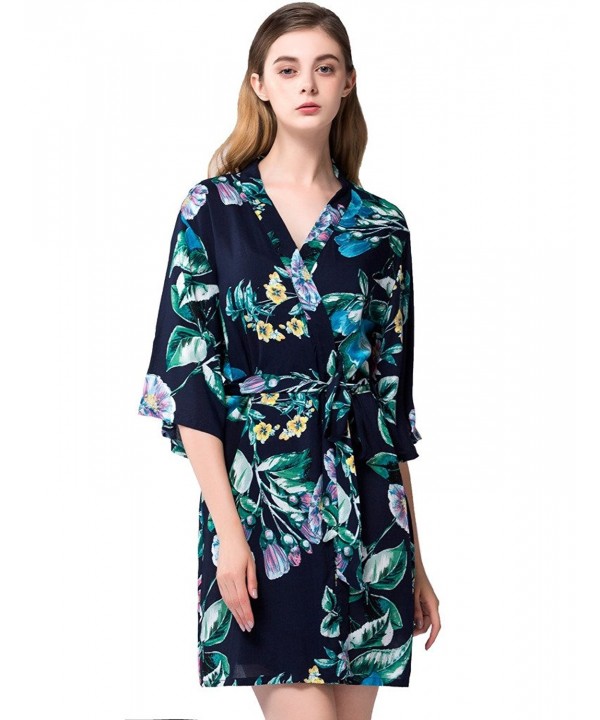 Women's Short Kimono Robes- Cotton Bridesmaid robe gifts- Bathrobe ...