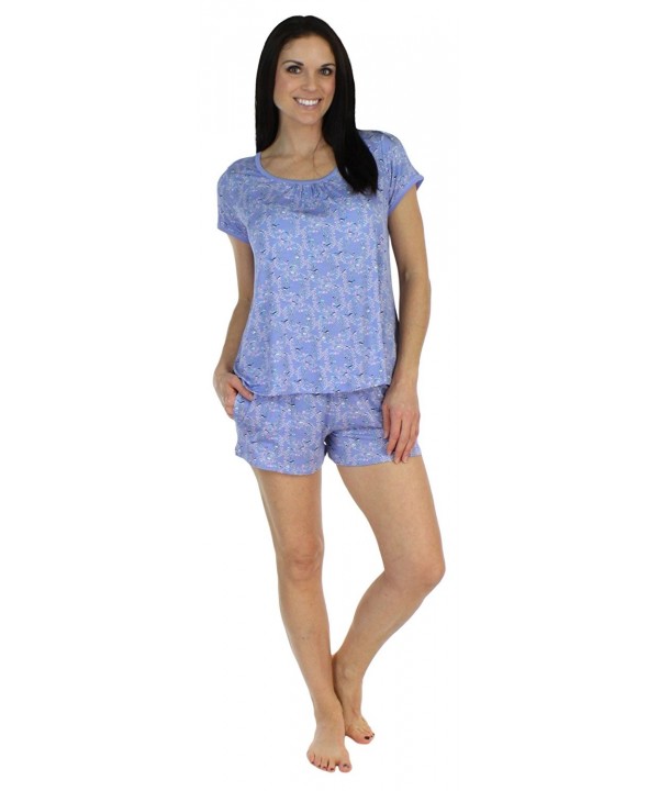 Women's Sleepwear Bamboo Jersey Short Sleeve Shorts Pajama PJ Set ...