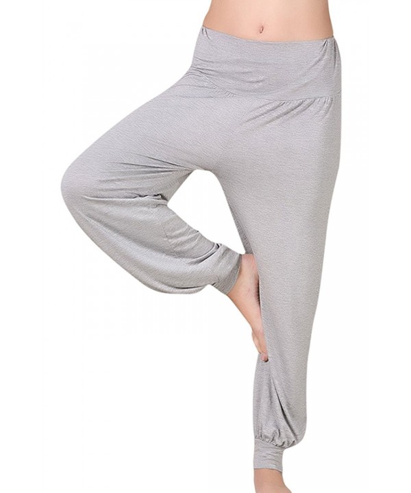 Womens Plus Size Modal Cotton Soft Yoga Sports Dance Harem Pants - Grey ...