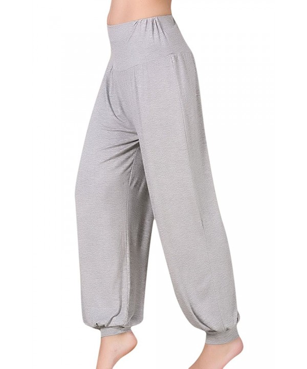 Womens Plus Size Modal Cotton Soft Yoga Sports Dance Harem Pants - Grey ...