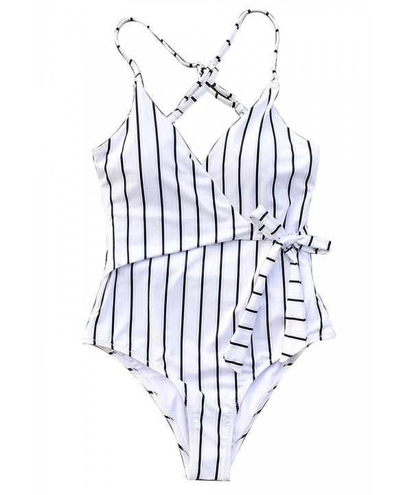 Stripe One Piece Swimsuit Swimwear For Women Bathing Suit - Stripe ...