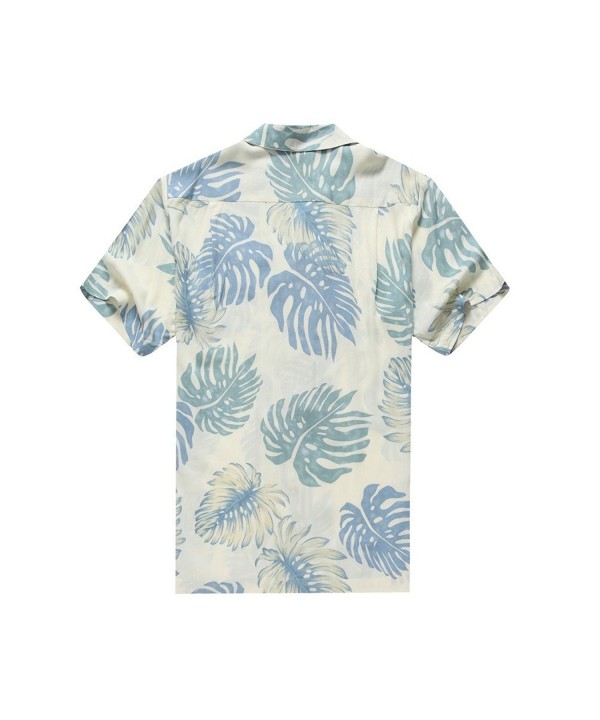 Men's Hawaiian Shirt Aloha Shirt Palm Leaves In White - Palm Leaves in ...
