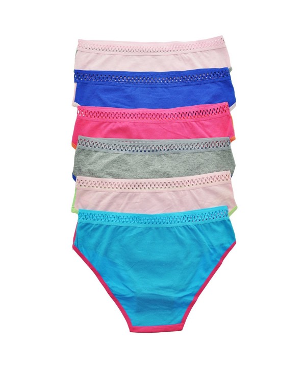 6-Pack Solid Color Cotton Spandex Bikini Panties - 6224 - C8186H49RL5