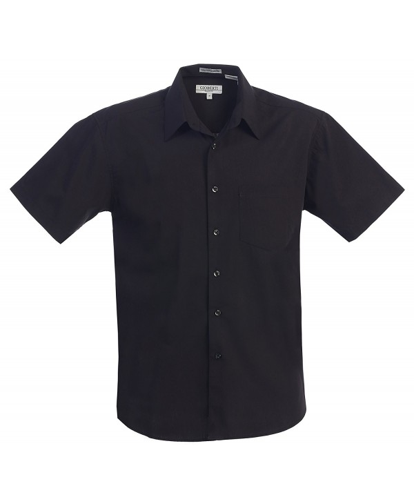 Men's Short Sleeve Solid Dress Shirt - Black - 2017 - CZ185WRGLLZ