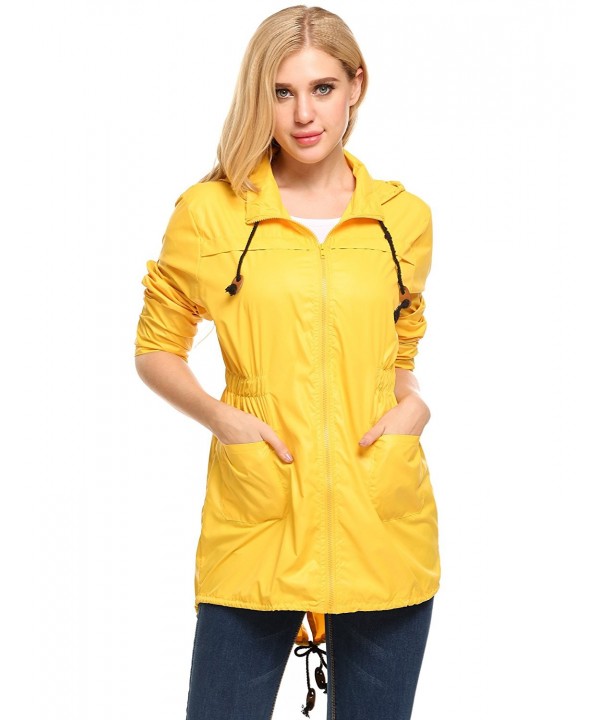 Women's Raincoat- Fashion Lightweight Slim Fit Waterproof Rain Jacket ...