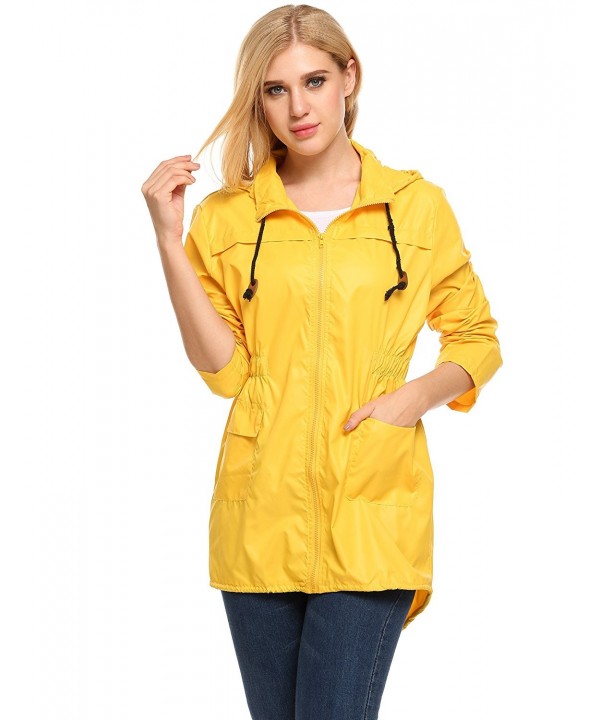 Women's Raincoat- Fashion Lightweight Slim Fit Waterproof Rain Jacket ...