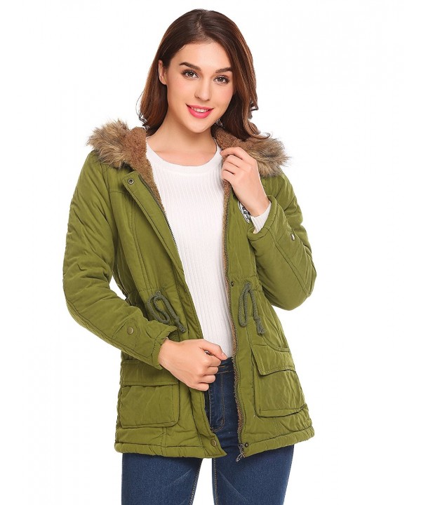 Women's Plus Size Parkas Jacket Hooded Winter Coats Faux Fur Coat ...
