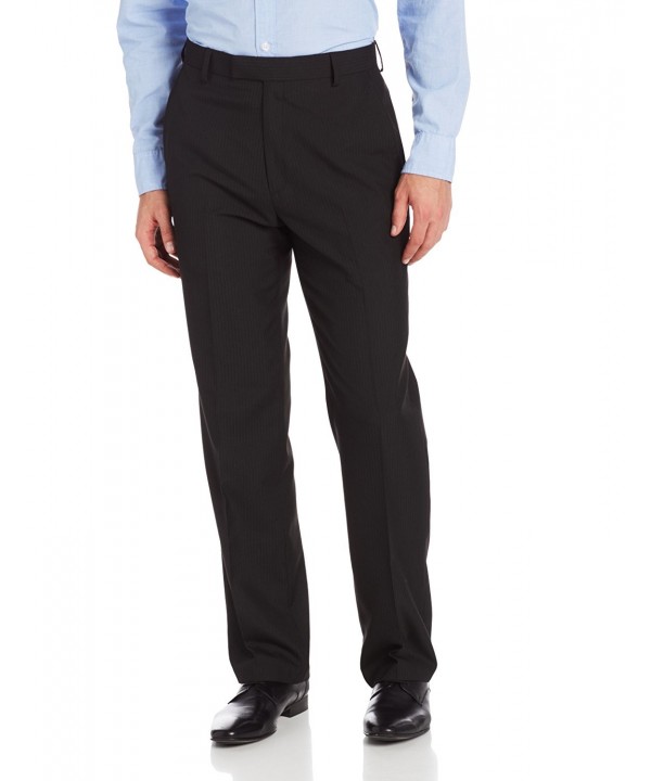 Men's Stripe Tailored-Fit Plain-Front Suit-Separate Pant - Black ...
