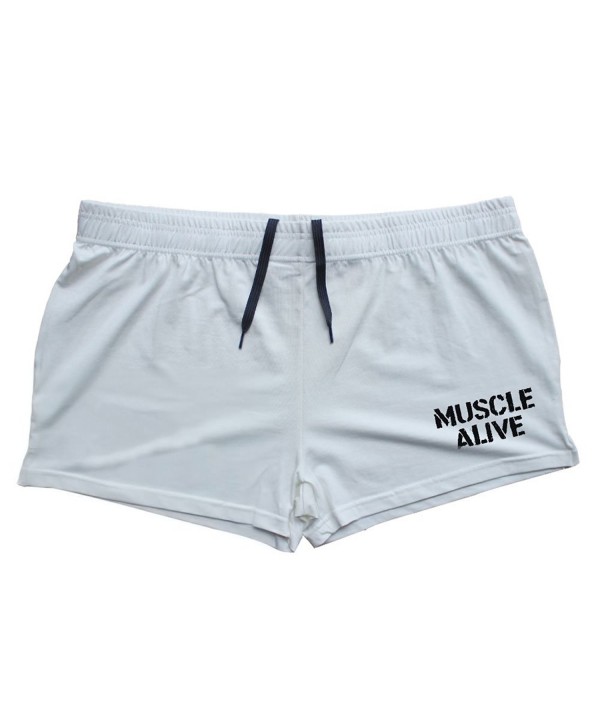 Muscle Alive Mens Bodybuilding Shorts 3 Inseam Cotton