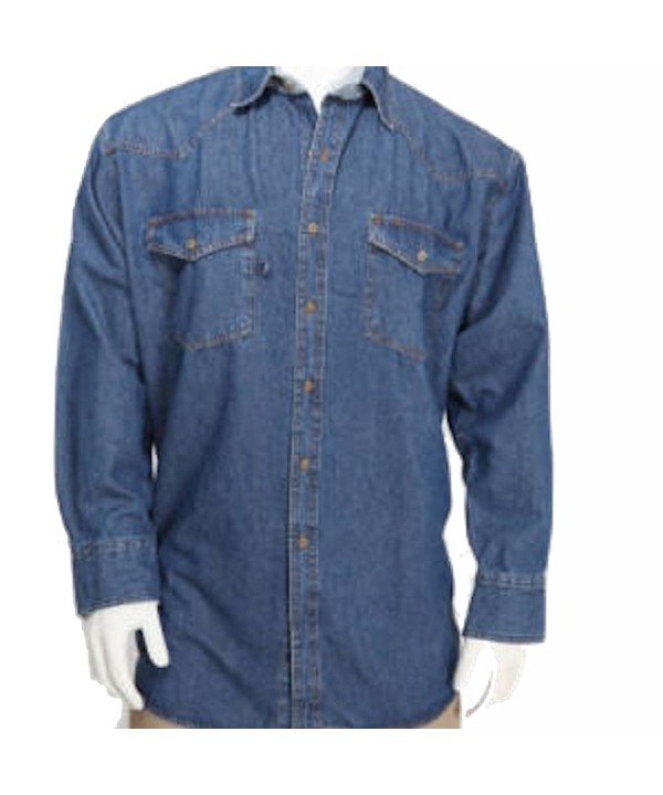 Men's Big & Tall Long Sleeve Button Front Hickory Stripe Logger Shirt ...