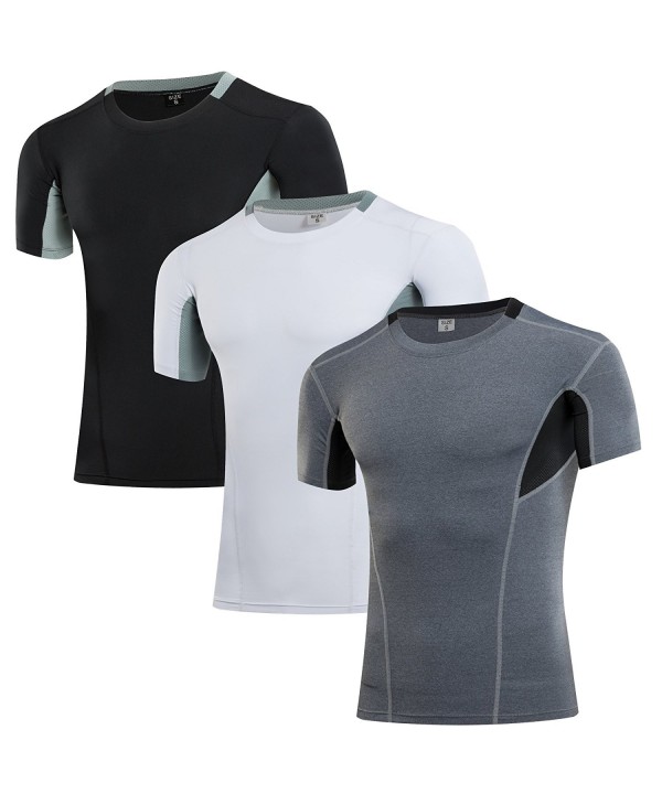 Compression Shirt Short Sleeves - Black- White- Grey - CQ189IYUD7X