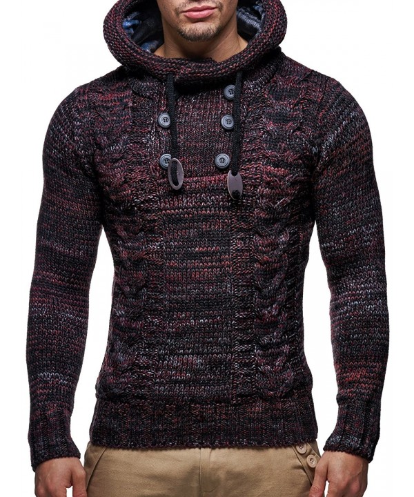 LN20227 Men's Knitted Pullover - Red - C611RETVH7H