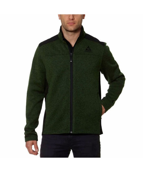 Men's Mixed Media Knit on the Go Full Zip Jacket - Green - CR12NTLIXNU