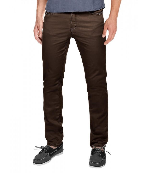 Men's Straight-Fit Flat-Front Casual Pants - 8032 Dark Coffee - CO1299PNL7R