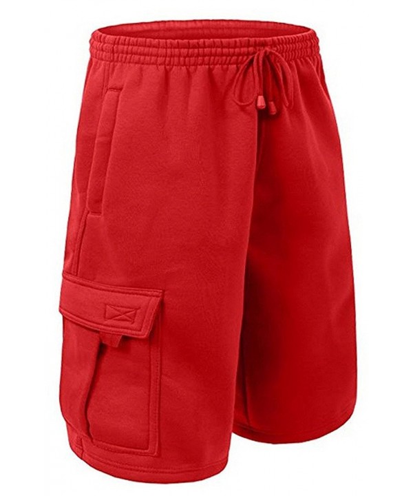 Men's Fleece Cargo Shorts Dream USA - Red - CL182IE54RX