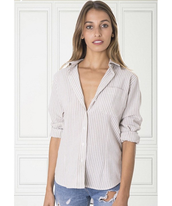 Women's Crushed Linen Casual Button-Down Shirt Start From The Basic ...