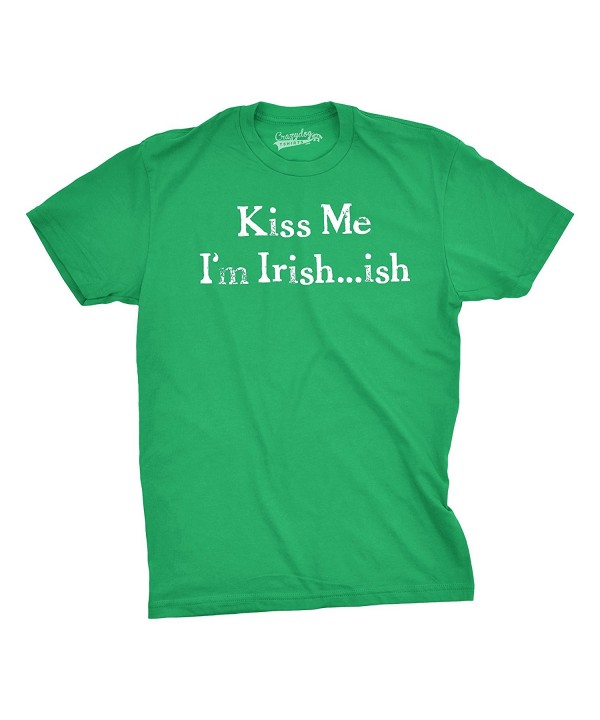 Mens Kiss Me I'm Irish-ish Tshirt Funny ST Patricks Day Tee For Guys ...