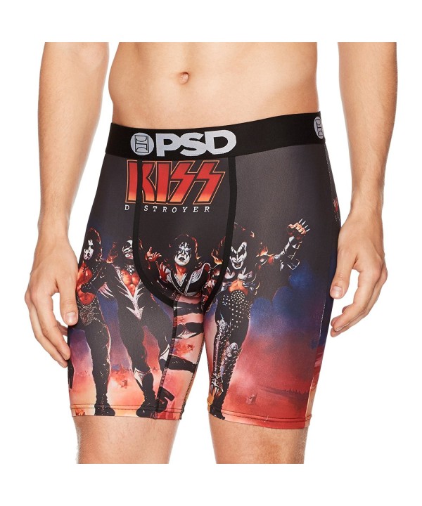 psd Men's Athletic Boxer Brief Underwear- Kiss Crew - Black - CM17YO6RRN5