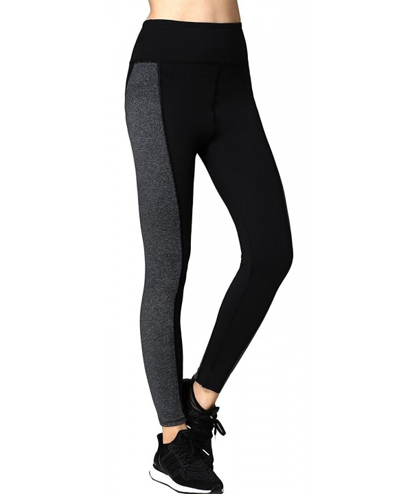 Women's Yoga Running Leggings Walking Pants - Black/Grey - CY12KS9YY3D