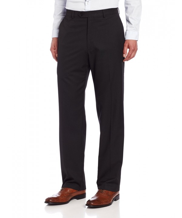 Mens Striped Plain-Front Suit Separate Pant - Black - CL115PCZD2Z