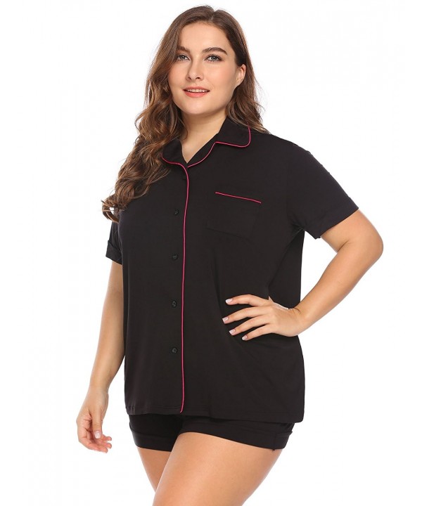 Women's Plus Size Sleepwear Short Sleeve Pajama Set With PJ Shorts