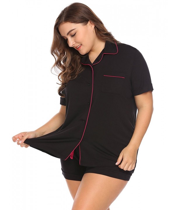 Women's Plus Size Sleepwear Short Sleeve Pajama Set With PJ Shorts