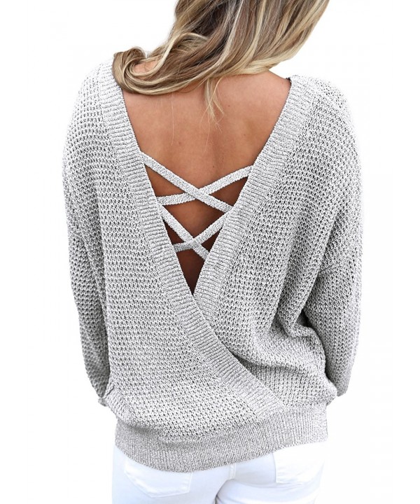 Asvivid Crisscross Oversized Knitted Sweater