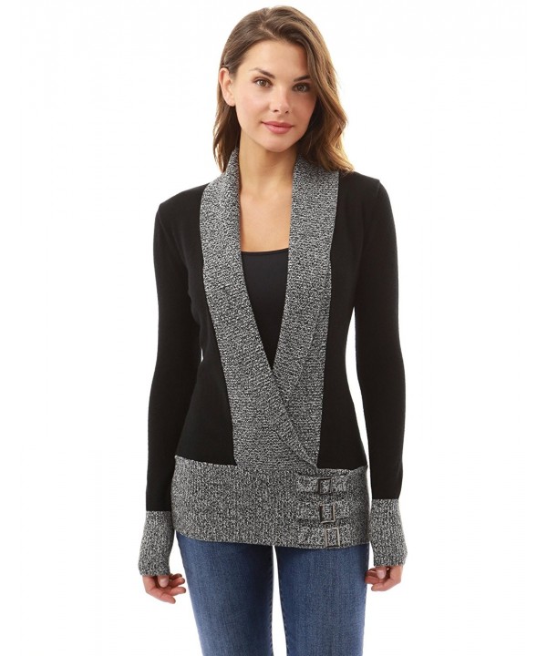 Women's Embellish Buckle Pullover Sweater - Black - CM12MR7W1F7