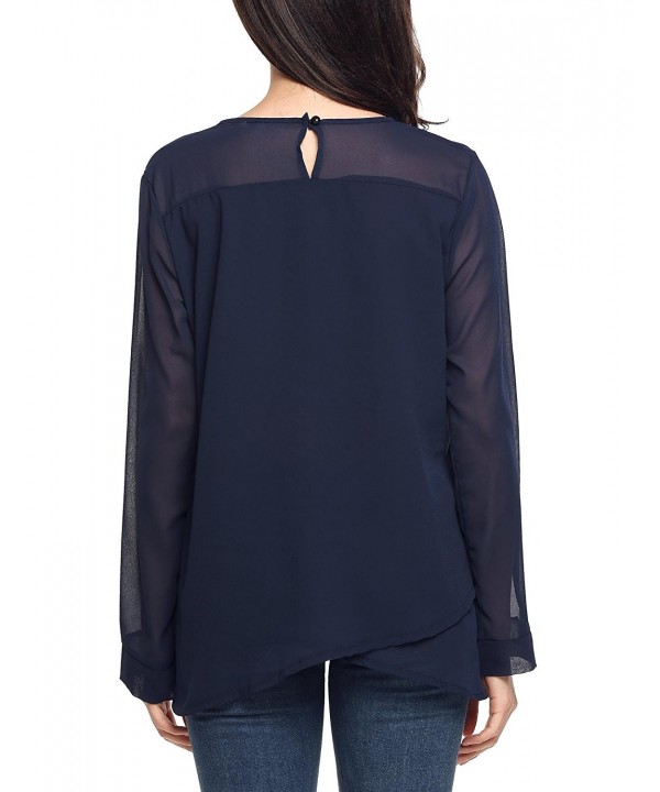 Navy Blue Chiffon Top