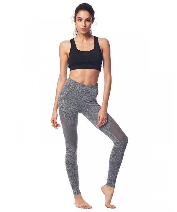 Women's Yoga Leggings Mesh Skinny Pants Workout Running(S-2XL) - Dark ...