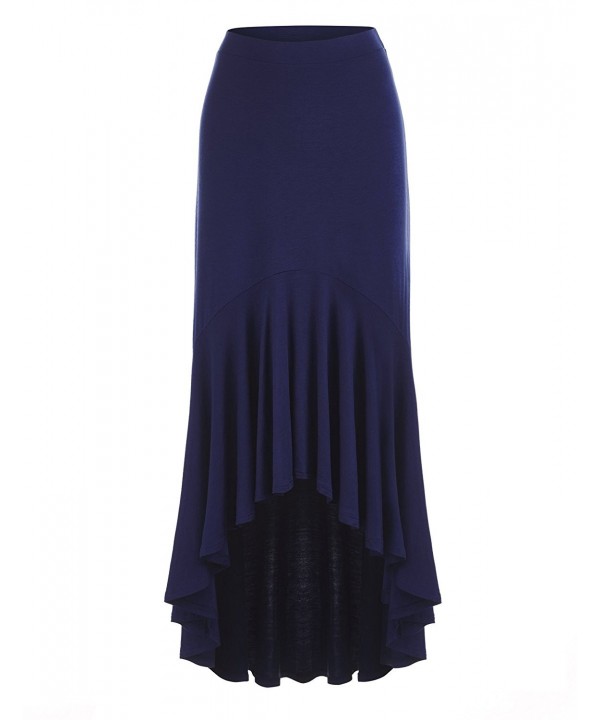 Womens Asymmetrical High Low Ruffle Hem Skirt - Made In USA - Wb1132 ...