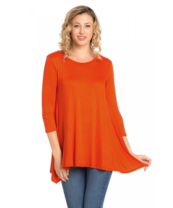Womens Tunic Tops For Women Made In USA - 8320-orange - CJ12D04RX63