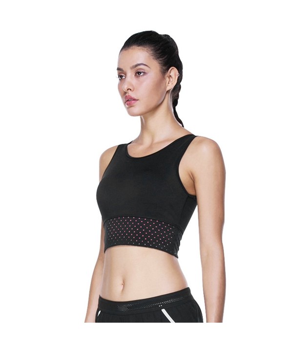 Women Sports Bra Cross Back Wireless Yoga Racerback With Removable Bra Pads - Rose - C618C4N7X6D