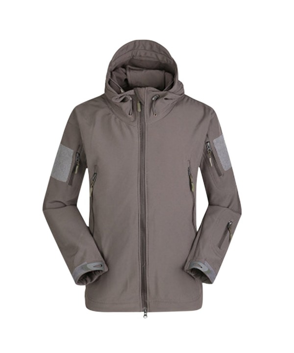 Men's Windproof Softshell Front-Zip Fleece-Lined Jacket - Grey ...