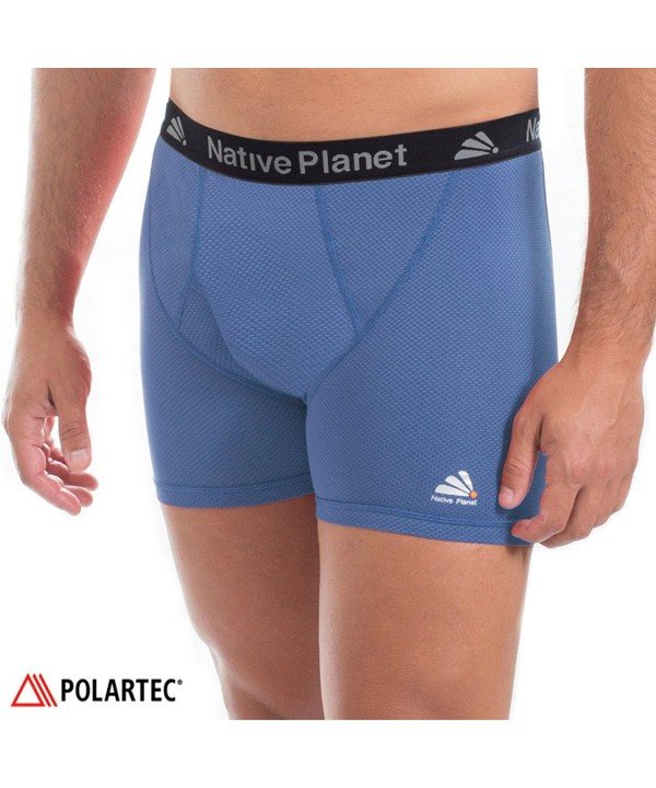 Men's Polartec Delta Boxer Brief- Underwear with Mechanical Wicking Fabric  Structure - Blue - CR1872Y4ZG2