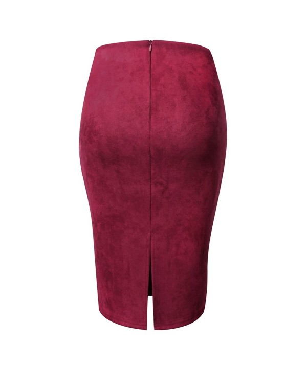 Women Pencil Skirt - Autumn Winter High Waist Skirt Knee Length for ...