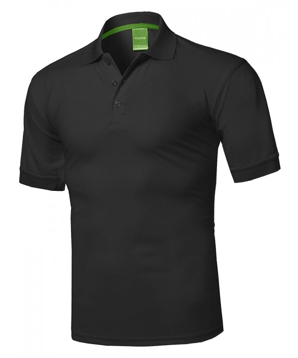 Men's Solid Cool Dri-Fit Active Athletic Golf Short Sleeves Polo Shirt ...