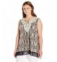 Notations Plus Size Sleeveless Printed Crochet